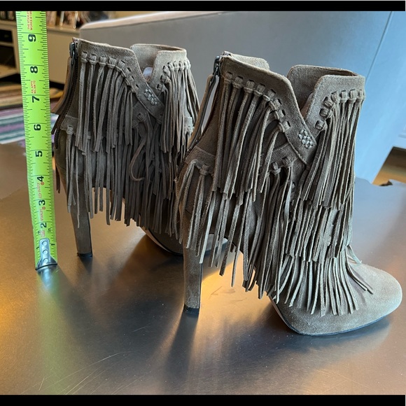 JEAN-MICHEL CAZABAT SUEDE FRINGE BOOTIE - Picture 7 of 10